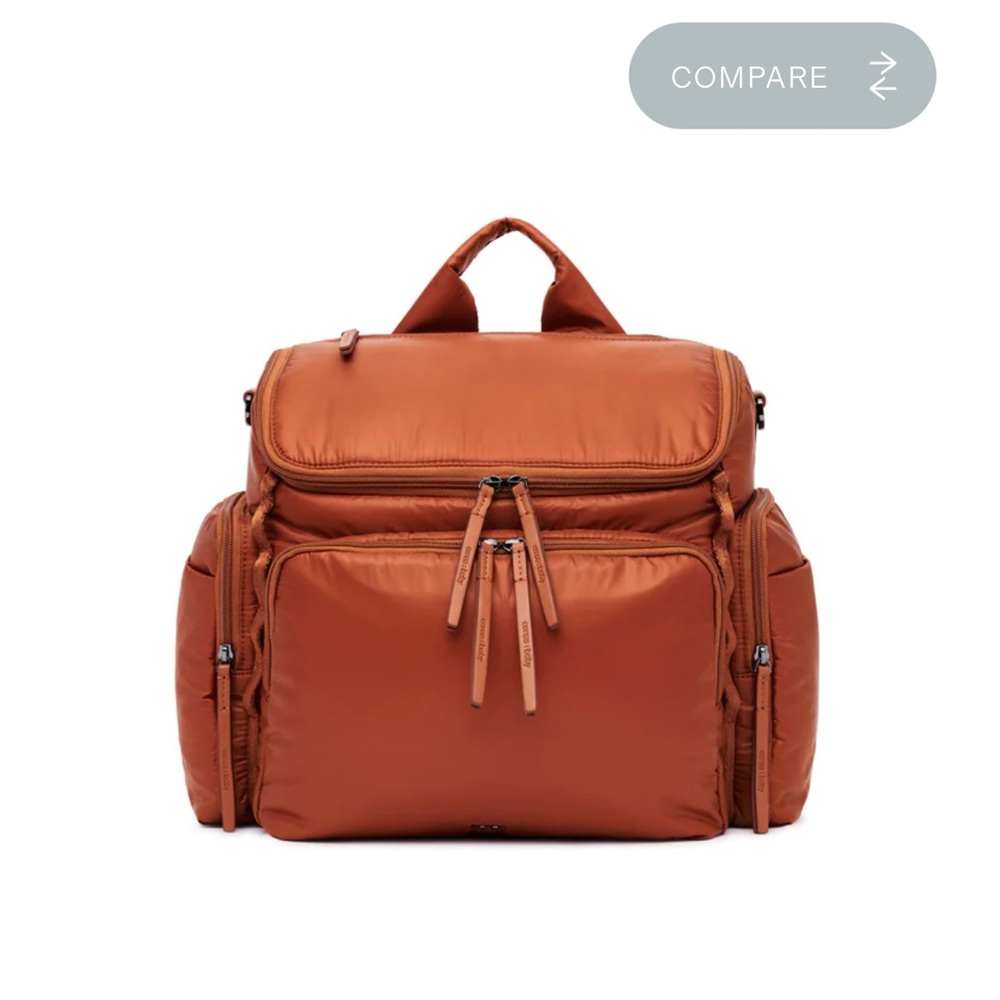 Caraa large nylon diaper bag in clay